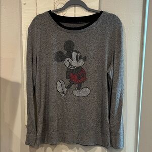 Disney Mickey Mouse Gray Long Sleeve Tee